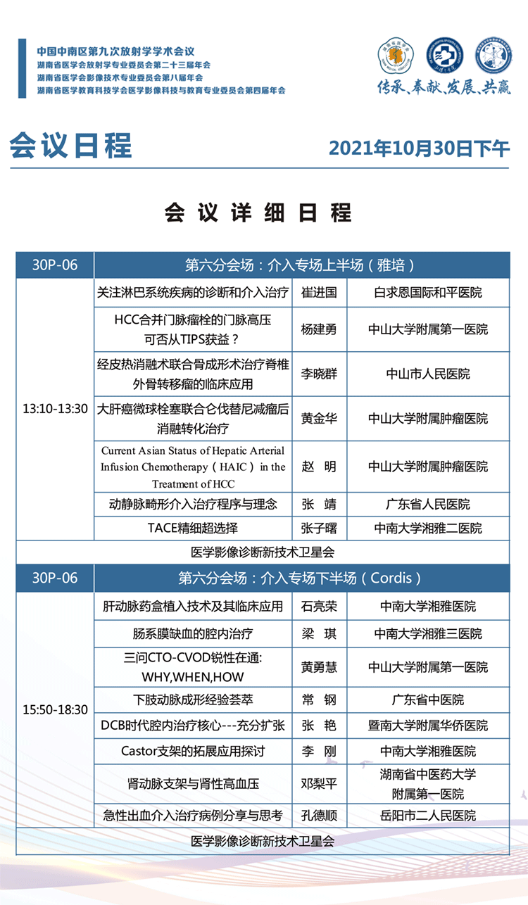 10.30第六分会场：介入专场