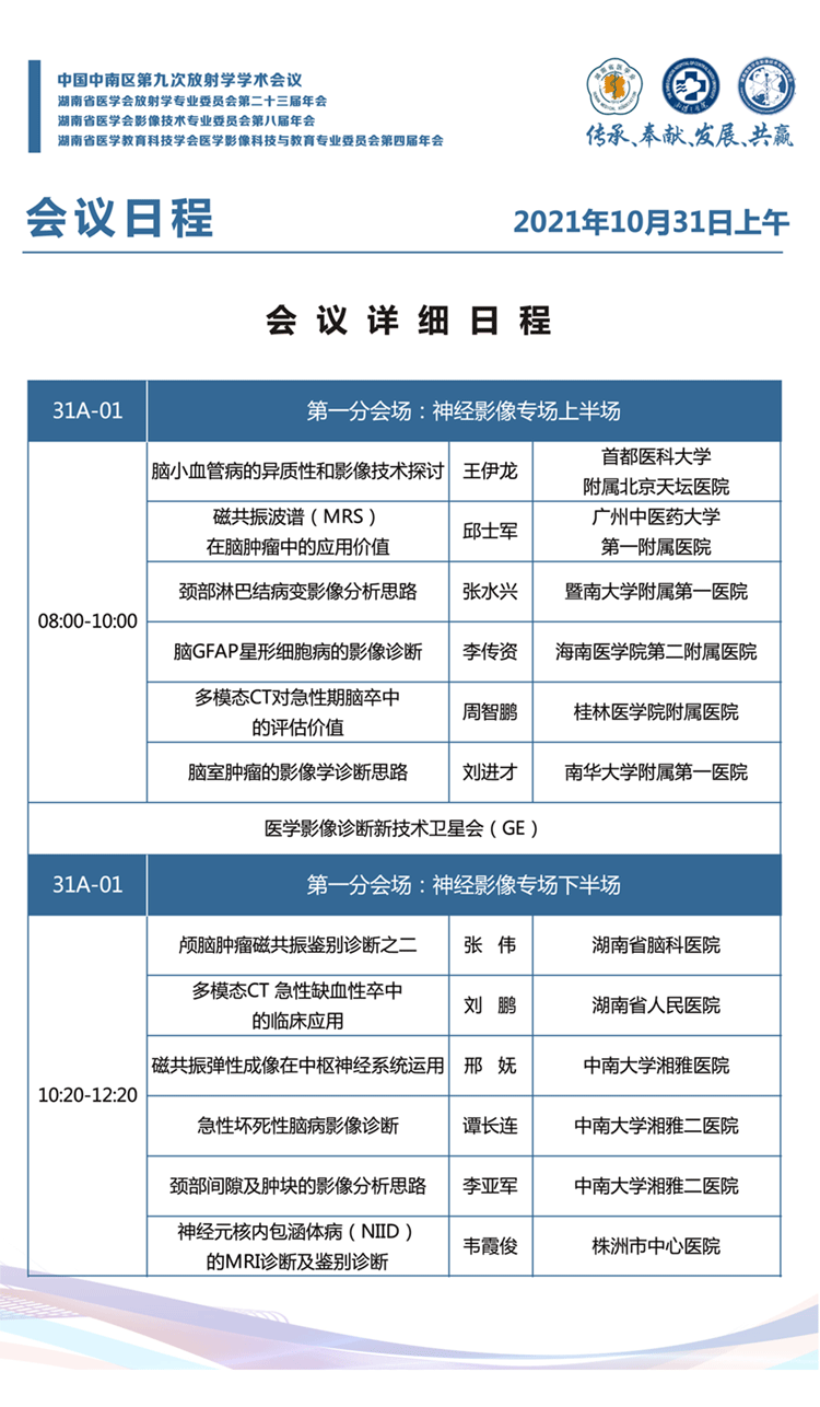 10.31第一分会场：神经影像专场